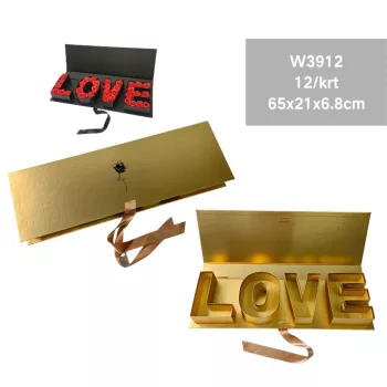 AJÁNDÉKDOBOZ "LOVE" 65X21X6,8CM, ARANY