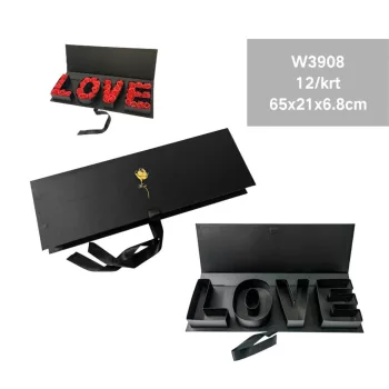 AJÁNDÉKDOBOZ "LOVE" 65X21X6,8CM, FEKETE