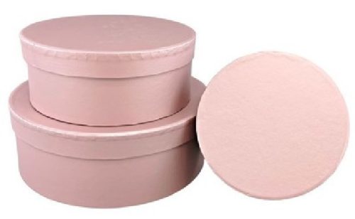 DÍSZDOBOZ SZETT 3R. KEREK , 21,5X7,8CM, 17,5X6,8CM 13,5X5,8CM PAPÍR, MÁLYVA