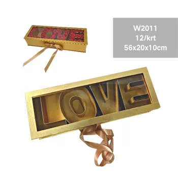 AJÁNDÉKDOBOZ "LOVE" 56X20X10CM, ARANY