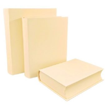   DÍSZDOBOZ SZETT 3R. KÖNYV ALAKÚ NAGY:29X24X7,3CM PAPÍR, PASZTELL SÁRGA