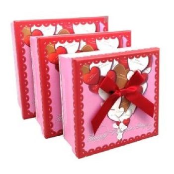   DÍSZDOBOZ SZETT 3R. NAGY:11,5X11,5X6CM PAPÍR, SZÍV MINTÁS