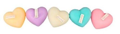 GYERTYA SZÍV 6,8X7,8X3,7CM ILLATOSÍTOTT 5F.