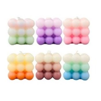 GYERTYA GOLYÓS 6X6X5,5CM ILLATOSÍTOTT 6F.