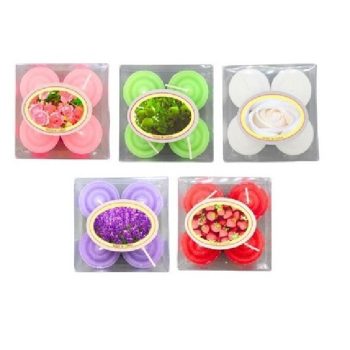 GYERTYA 4DB/CSOM 3,5X4,5CM ILLATOSÍTOTT 5F.