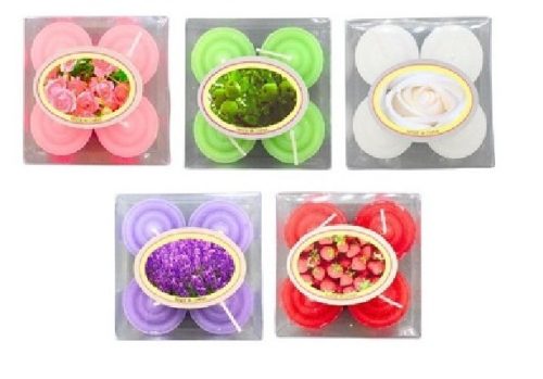 GYERTYA 4DB/CSOM 3,5X4,5CM ILLATOSÍTOTT 5F.