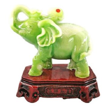 ELEFÁNT 18X11X19CM FENG-SHUI, ZÖLD