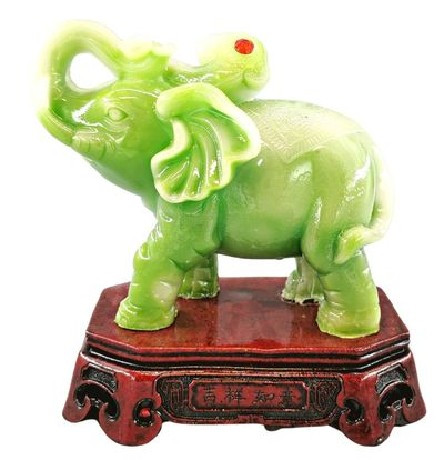 ELEFÁNT 18X11X19CM FENG-SHUI, ZÖLD