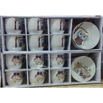 CSÉSZE + ALJ 6R. PORC. BAGOLY MINTA 9,5X7X6,2CM 2F.