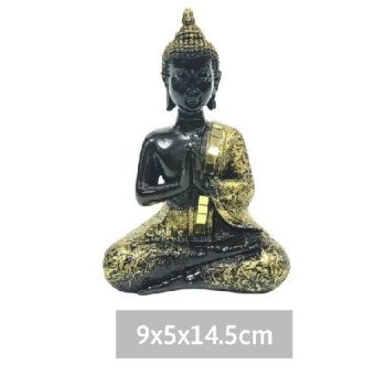 BUDDHA SZOBOR POLIREZIN 9X5X14,5CM