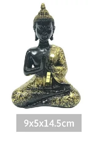 BUDDHA SZOBOR POLIREZIN 9X5X14,5CM