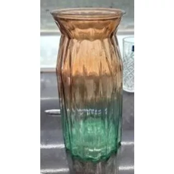 VÁZA ÜVEG SZÍNES 24X10CM