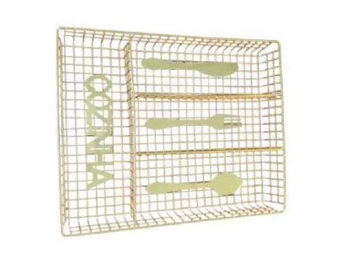 EVŐESZKÖZTARTÓ FÉM 4 REKESZES 32X26X4,5CM, ARANY