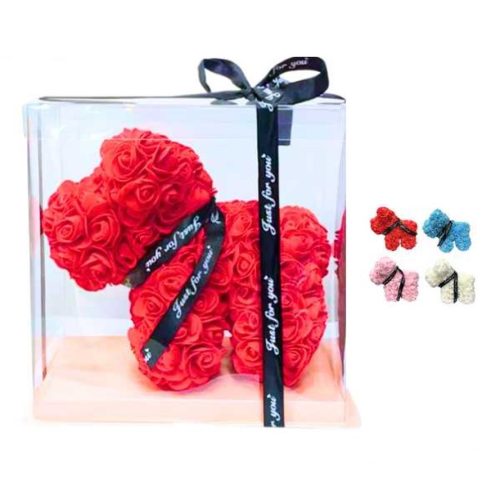 VIRÁG KUTYA DÍSZDOBOZOS 25CM 4F.