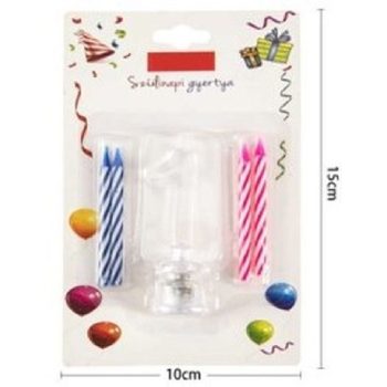 SZÁMGYERTYA "1" + 4DB GYERTYA