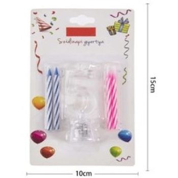 SZÁMGYERTYA "5" + 4DB GYERTYA