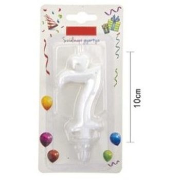 SZÁMGYERTYA "7" 10CM FEHÉR