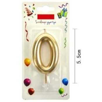 SZÁMGYERTYA "0" 5,5CM ARANY