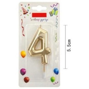 SZÁMGYERTYA "4" 5,5CM ARANY