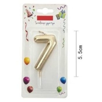 SZÁMGYERTYA "7" 5,5CM ARANY