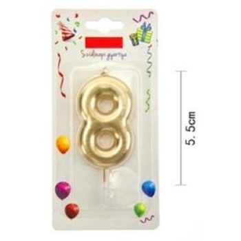 SZÁMGYERTYA "8" 5,5CM ARANY