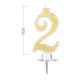 SZÁMGYERTYA "2" ARANYPOROS 9CM