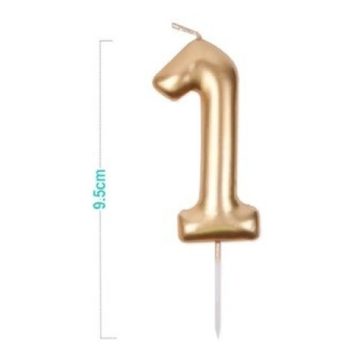 SZÁMGYERTYA "1" 9,5CM ARANY