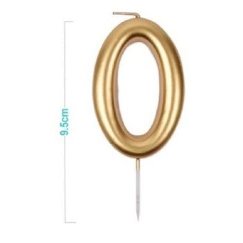 SZÁMGYERTYA "0" 9,5CM ARANY