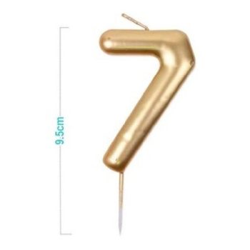 SZÁMGYERTYA "7" 9,5CM ARANY