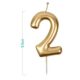 SZÁMGYERTYA "2" 9,5CM ARANY