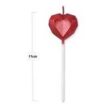 GYERTYA 11CM GYÉMÁNT SZÍV FORMA BORDÓ