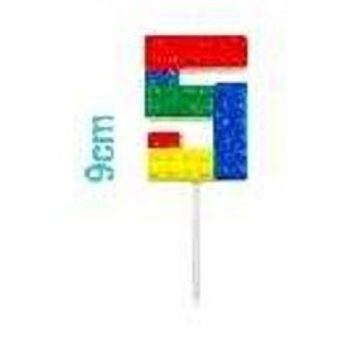 SZÁMGYERTYA "5" 9CM LEGO