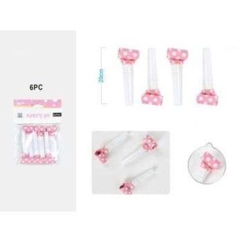 TROMBITA ANYÓSNYELV 6DB 20CM RÓZSASZÍN-PÖTTYÖS