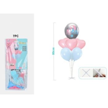   ASZTALI LÉGGÖMB ÁLLVÁNY 7DB-OS 80CM "GIRL OR BOY ? "