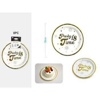 TÁNYÉR PAPÍR ARANY "18" 18CM 8DB-OS