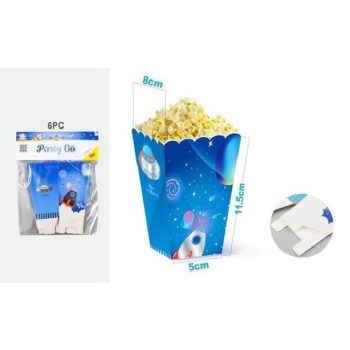 POPCORN DOBOZ PAPÍR SILVER SPACE 5X11CM 6DB-OS