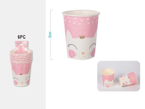 POHÁR PAPÍR CICA 9,5CM 6DB-OS