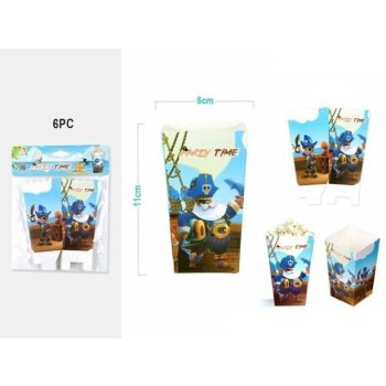 POPCORN DOBOZ PAPÍR KALÓZ 5X11CM 6DB-OS