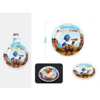 TÁNYÉR PAPÍR KALÓZ 23CM 6DB-OS