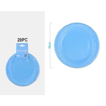 TÁNYÉR PAPÍR KÉK 18CM 20DB-OS