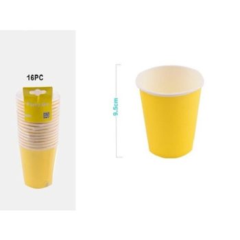 POHÁR PAPÍR SÁRGA 9CM 16DB-OS
