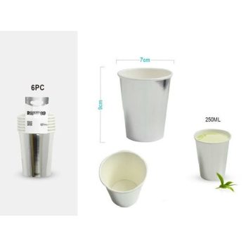 POHÁR PAPÍR EZÜST 9CM 6DB-OS