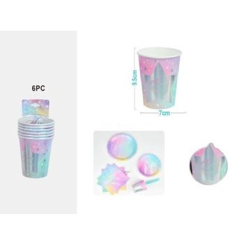 POHÁR PAPÍR SZÍNES "HAPPY BIRTHDAY" 9CM 6DB-OS