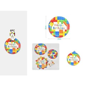 TÁNYÉR PAPÍR ÉPÍTŐKOCKA 23CM 6DB-OS