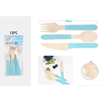 EVŐESZKÖZ SZETT KÉK 16CM 12DB-OS (4SZETT)