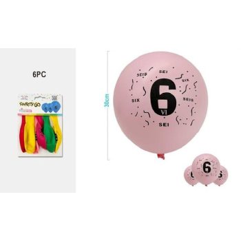 LUFI SZÁMOS "6" VEGYES SZÍNBEN 6DB 30CM