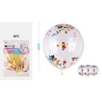 LUFI 6DB M:30CM SZÍVES GLITTERES