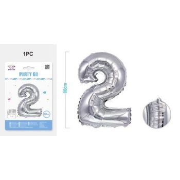 LUFI SZÁMOS "2" EZÜST 80CM