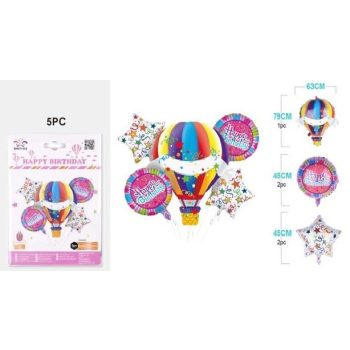   LUFI HŐLÉGBALLON "PIROS RÓZSA" SZETT KÜL.MÉRETBEN 5DB