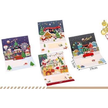 ÜDVÖZLŐLAP KARÁCSONYI 3D 13X18CM 4F. ANGOLUL